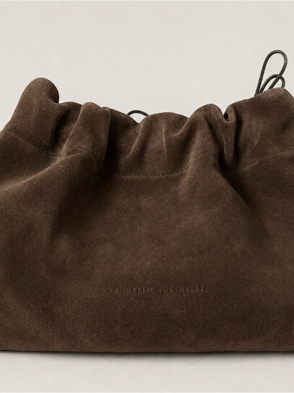 Brunello Cucinelli Brown Suede Monili Chain Shoulder Bag